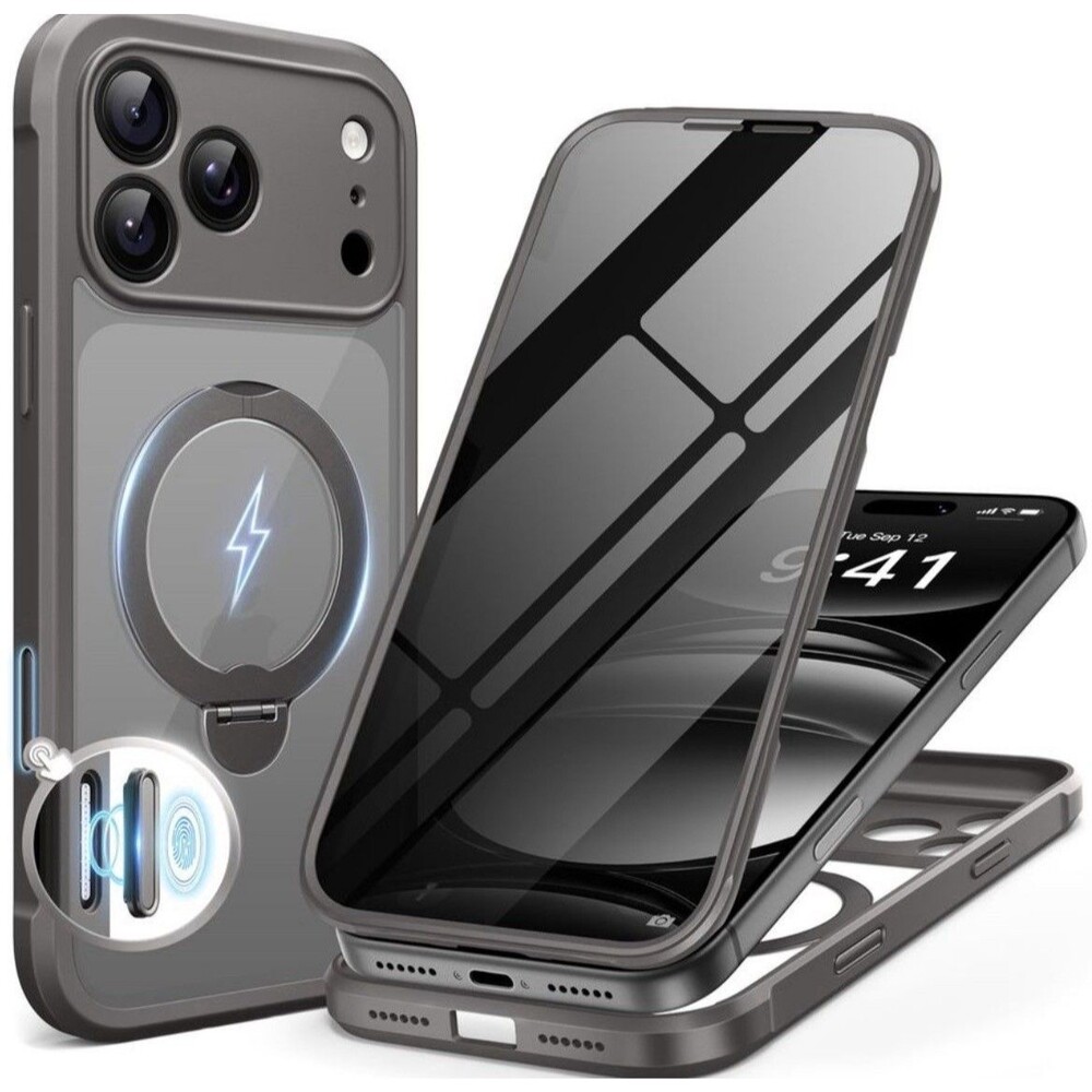 iPhone 17 ProCase MagSafe Privacy Screen Shockproof Grey BERFY Compatible